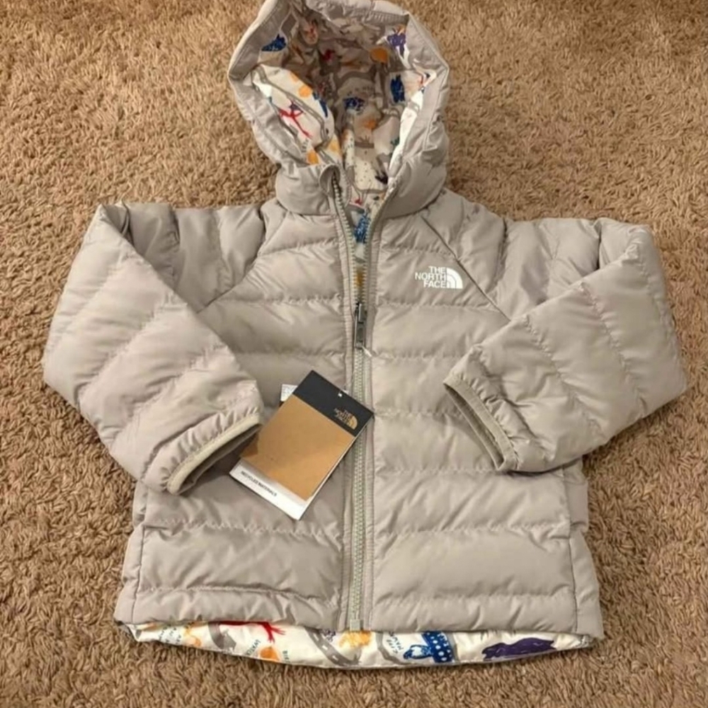 The North Face Kids Light Gray Puffer Jacket